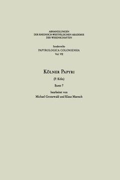 portada Kölner Papyri: P. Köln (en Alemán)