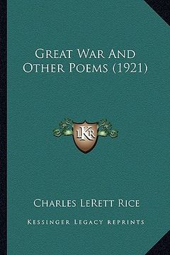 portada great war and other poems (1921) (en Inglés)