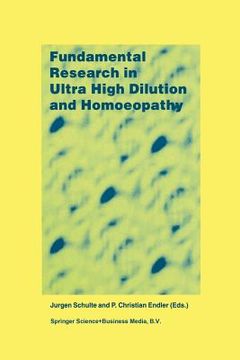 portada Fundamental Research in Ultra High Dilution and Homoeopathy
