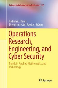 portada Operations Research, Engineering, and Cyber Security: Trends in Applied Mathematics and Technology (in English)