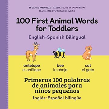portada 100 First Animal Words for Toddlers (100 First Words) (en Inglés)