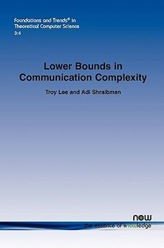 portada lower bounds in communication complexity (en Inglés)