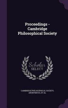 portada Proceedings - Cambridge Philosophical Society (in English)
