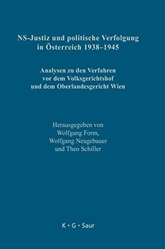portada Ns-Justiz und Politische Verfolgung in Osterreich 1938-1945 (en Alemán)
