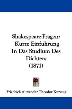 portada shakespeare-fragen: kurze einfuhrung in das studium des dichters (1871) (in English)