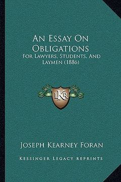 portada an essay on obligations: for lawyers, students, and laymen (1886)