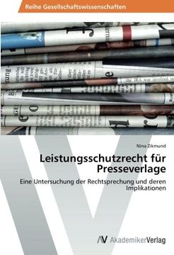 portada Leistungsschutzrecht Fur Presseverlage