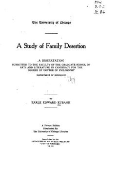 portada A Study of Family Desertion (in English)