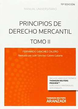 portada Principios de derecho mercantil - tomo ii, 19ª edición (papel+ ) (manual universitario 2015) (in Spanish)