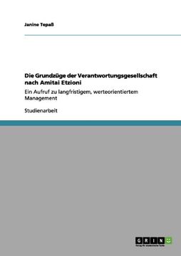 portada Die Grundzüge der Verantwortungsgesellschaft nach Amitai Etzioni (German Edition)