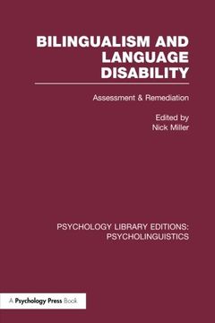 portada Bilingualism and Language Disability (PLE: Psycholinguistics) (Psychology Library Editions: Psycholinguistics)
