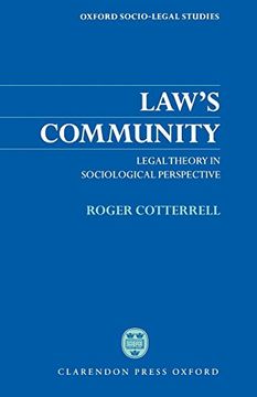 portada Law's Community: Legal Theory in Sociological Perspective (Oxford Socio-Legal Studies) (en Inglés)