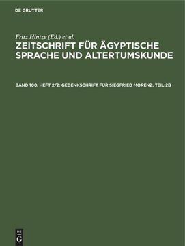 portada Gedenkschrift für Siegfried Morenz, Teil 2b (en Alemán)