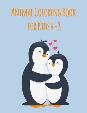 portada Animal Coloring Book For Kids 4-8: funny coloring book with cute animals (en Inglés)