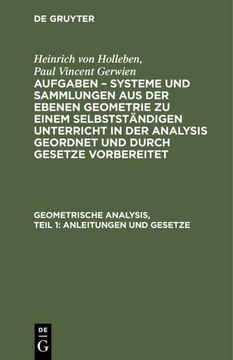 portada Geometrische Analysis, Teil 1: Anleitungen und Gesetze (en Alemán)