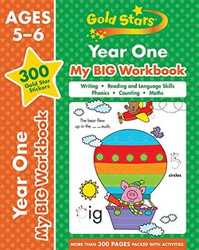 portada Gold Stars Year one my big Workbook (Includes 300 Gold Star Stickers, Ages 5 - 6) 