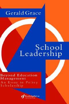 portada school leadership: beyond education management (en Inglés)