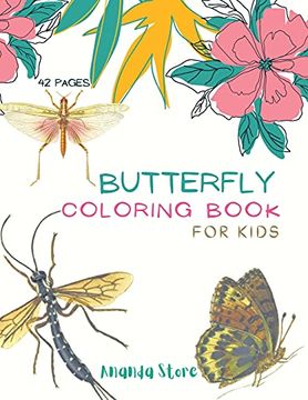 portada Butterfly Coloring Book: Butterfly Coloring Book for Kids: Butterflys Coloring Book for Kids | 40 Big, Simple and fun Designs: Ages 3-8, 8. 5 x 11 Inches (en Inglés)