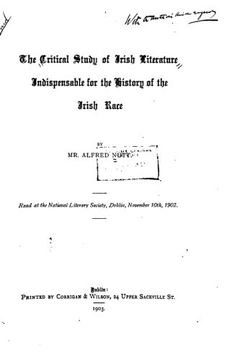portada The Critical Study of Irish Literature Indispensible for the History of the Irish Race