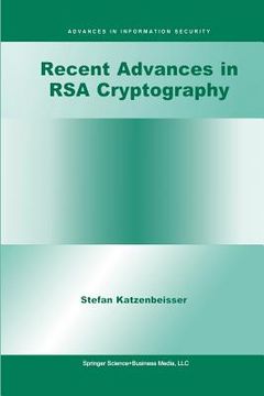 portada Recent Advances in Rsa Cryptography (en Inglés)