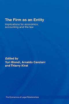 portada the firm as an entity: implications for economics, accounting and the law