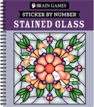 portada Brain Games - Sticker by Number: Stained Glass (28 Images to Sticker) (en Inglés)