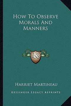 portada how to observe morals and manners (in English)
