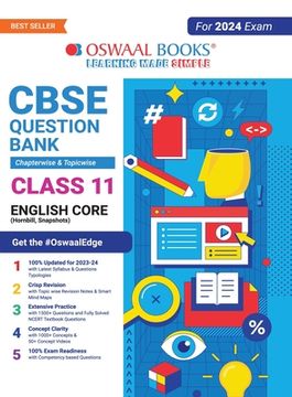 portada Oswaal CBSE Chapterwise & Topicwise Question Bank Class 11 English Core Book (For 2023-24 Exam) (en Inglés)