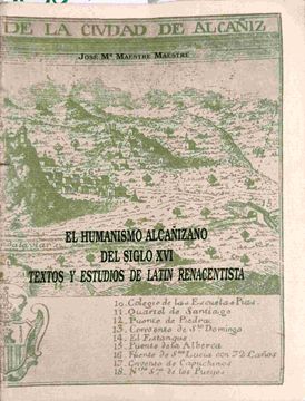 portada Humanismo Alcañizano del Siglo Xvi: Textos y Estudios de Latín.