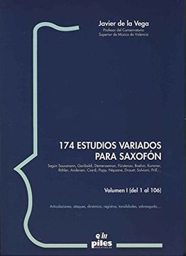 portada De la Vega j. - Estudios Variados (174) Vol. 1 Para Saxofon