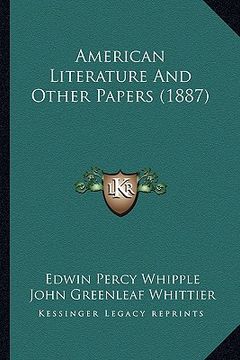 portada american literature and other papers (1887) (in English)