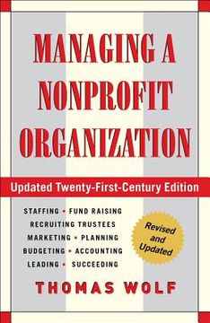 portada managing a nonprofit organization: updated twenty-first-century edition (en Inglés)