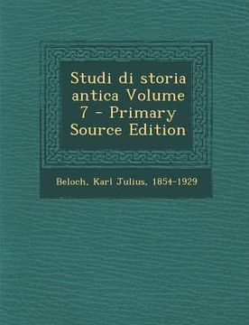 portada Studi Di Storia Antica Volume 7 (en Latin)