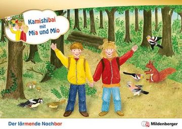 portada Kamishibai mit mia und Mio: Der Lärmende Nachbar - set: Erzähltheater-Karten mit (Vor-)Leseheft-Paket (in German)