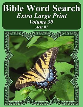 portada Bible Word Search Extra Large Print Volume 30: Acts #7 (Bible Word Search Puzzles For Adults Jumbo Print Butterfly Edition)