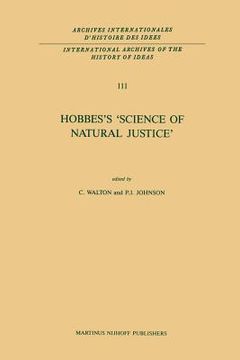 portada Hobbes's 'Science of Natural Justice' (in English)