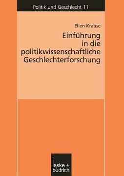 portada Einführung in Die Politikwissenschaftliche Geschlechterforschung (en Alemán)