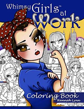 portada Whimsy Girls at Work Coloring Book (in English)