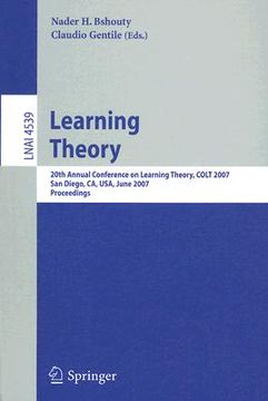 portada learning theory: 20th annual conference on learning theory, colt 2007, san diego, ca, usa, june 2007 proceedings (in English)
