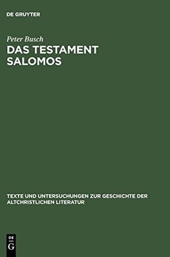 portada Testament Salomos: Die Alteste Christliche Damonologie, Kommentiert und in Deutscher (en Alemán)