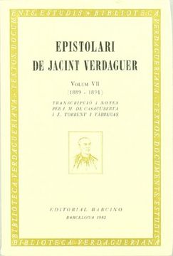 portada Epistolari 7 J. Verdaguer (1889-1891) (in Catalá)