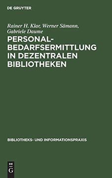 portada Personalbedarfsermittlung in Dezentralen Bibliotheken (en Alemán)