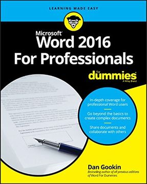 portada Word 2016 for Professionals for Dummies (For Dummies (Computers)) (en Inglés)