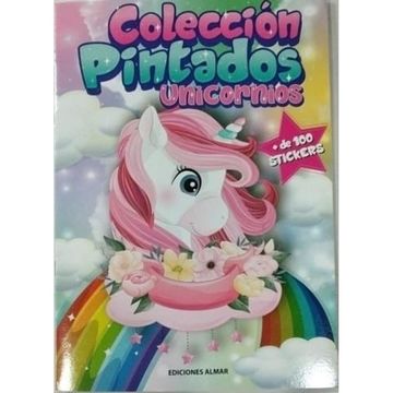 portada Libro Unicornios + de 100 Stickers - Coleccion Pintados