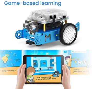 Makeblock mBot Explorer. Robot de metal para armar y programar para niños. kits de robótica, control remoto de aplicación, aprender de cero programación Arduino C