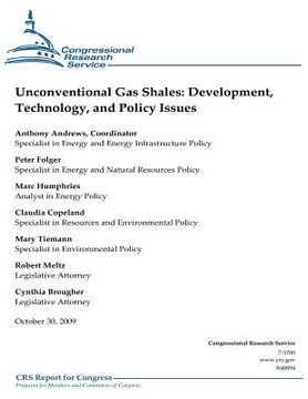 portada Unconventional Gas Shales: Development, Technology, and Policy Issues (en Inglés)