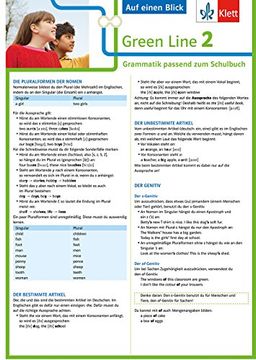 portada Green Line 2. Auf Einen Blick g8. Klasse 6. Grammatik Passend zum Schulbuch - Klappkarte (6 Seiten) (in German)