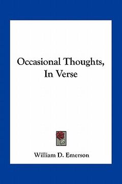 portada occasional thoughts, in verse (en Inglés)