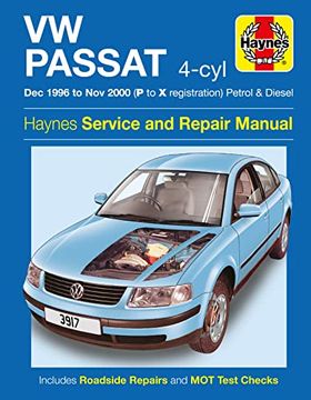 portada Vw Passat 4-Cyl Petrol & Diesel (Dec 96-Nov 00) Haynes Repair Manual (Hardback)