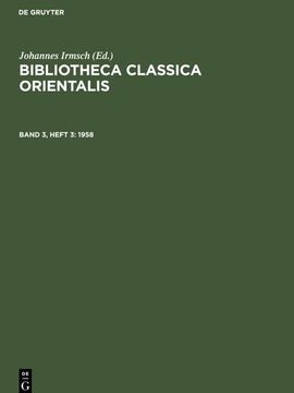 portada Bibliotheca Classica Orientalis (in German)